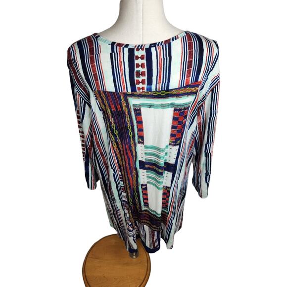Parsley & Sage Tunic Top Womens Size 2X Abstract Artsy Print‎ Knit Long Sleeve - Picture 6 of 9